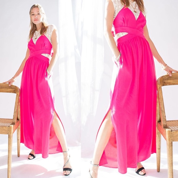 easel Pants & Jumpsuits Easel Eleonor Halter Jumpsuit Open Back W